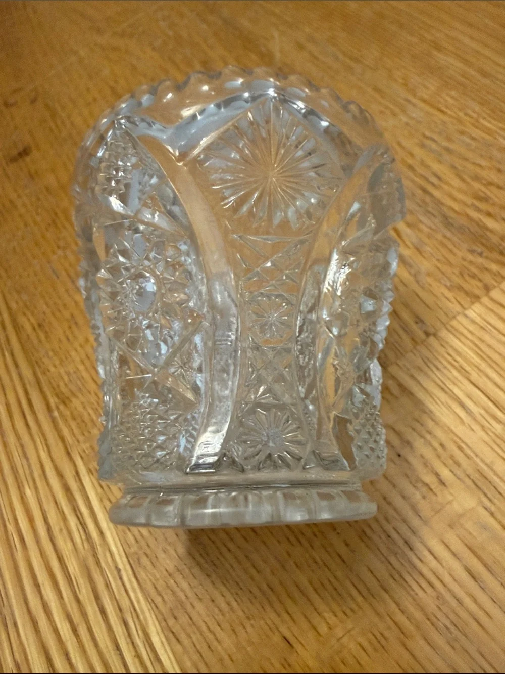 Clear Cut Glass Votive Holder - Clear